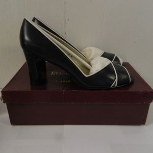 Etienne Aigner Navy & White Leather Pumps NIB 7.5M